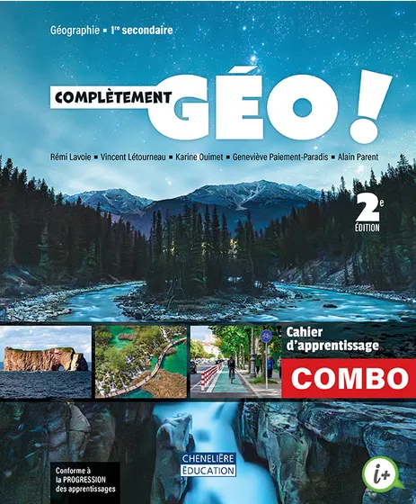 [9998202411261] Complètement Géo Sec. 1 - Cahier d'apprentissage verions imprimée et numérique - accès à la plateforme i+interactif + activitiés interactives 1 an + le fascicule Mes bases en géo (9998201911939)