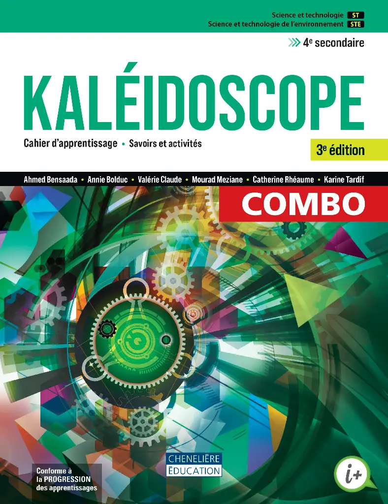 [9998202210048] KALÉIDOSCOPE 3e Éd., 2e cycle du secondaire COMBO - Cahier d'apprentissage ST-STE versions imprimée et numérique + activités int. et l'aide-mémoire - 1 an (9998202210048)
