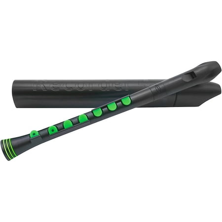 Nuvo Recorder with case, German Fingering, Black/Green