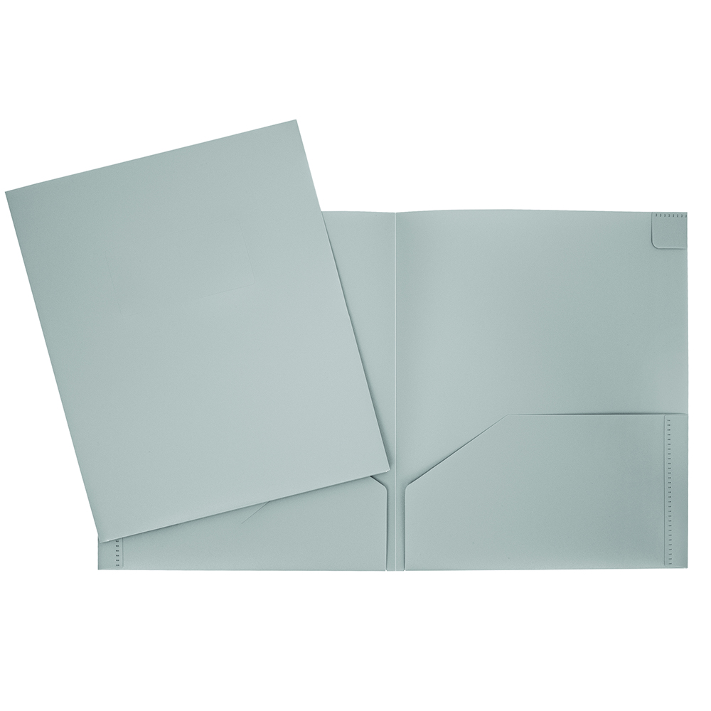 Hard Plastic Pocket Folder, Grey