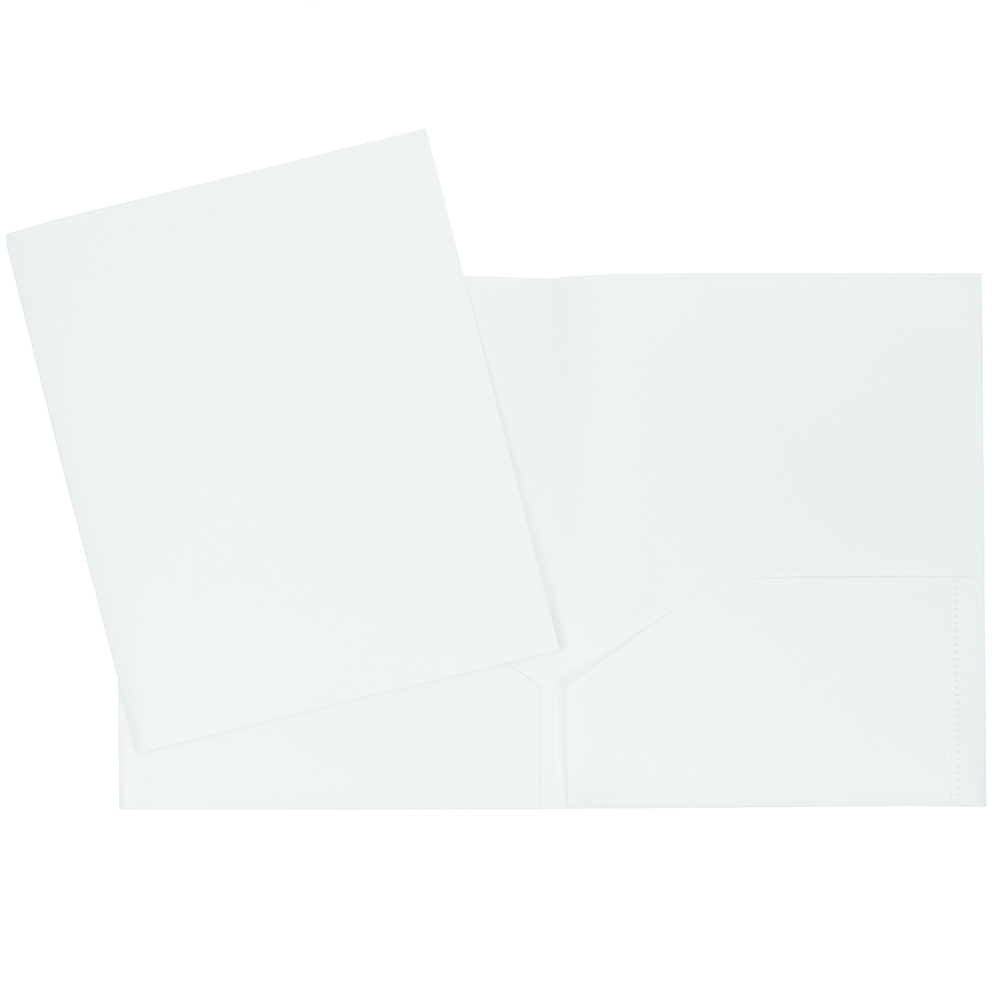 Hard Plastic Pocket Folder, White