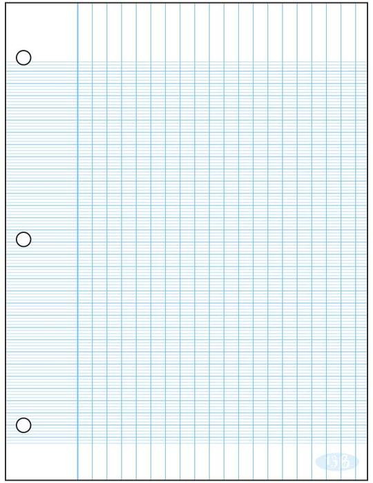 Standard Seyes Notepad Ecolo #13B, 3 holes, 50 sheets