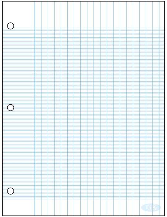 Standard Seyes Notepad Ecolo #13B, 3 holes, 50 sheets