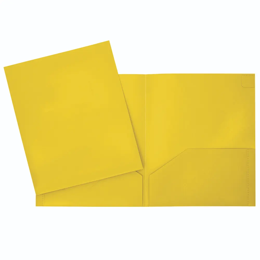 [A375-YE] Chemise à pochettes, Plastique rigide, Jaune
