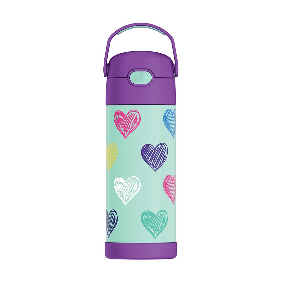 [834737] Bouteille isolante Thermos, 410 ml, Coeurs 