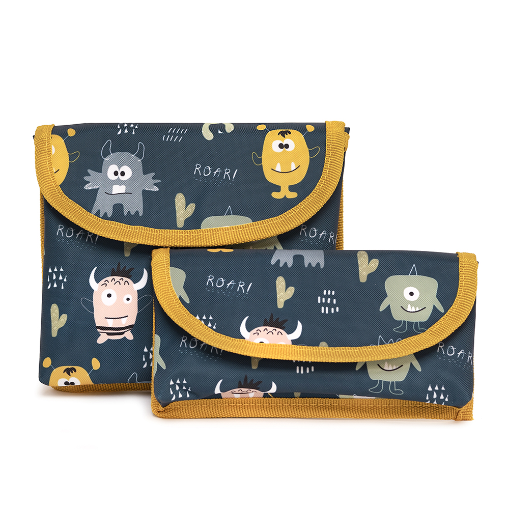 Ens. 2 pochettes à sandwich et collation, Monsters (Modèle offert jusqu'à épuisement des stocks)