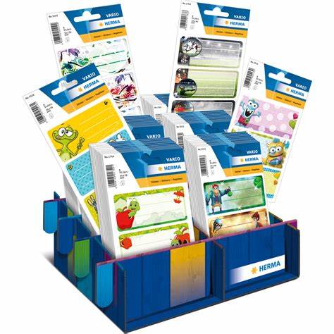 [YH1779] Étiquettes scolaires Herma, Images variées (Pqt de 9)