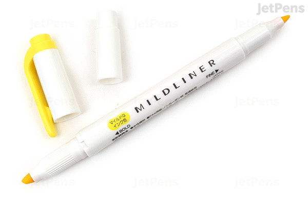 [Z78150] Surligneur Zebra Mildliner double pointe, Jaune doux