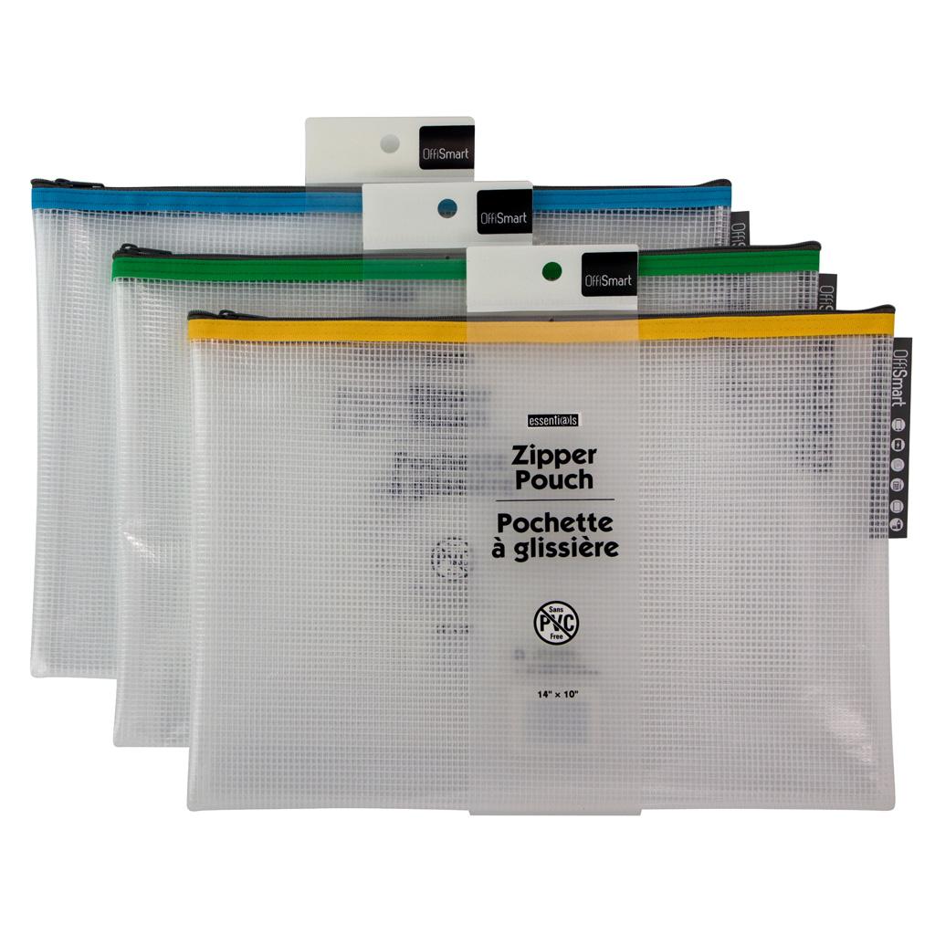 [A00243] Sac courrier en vinyle à fermeture à glissière 10" x 14"