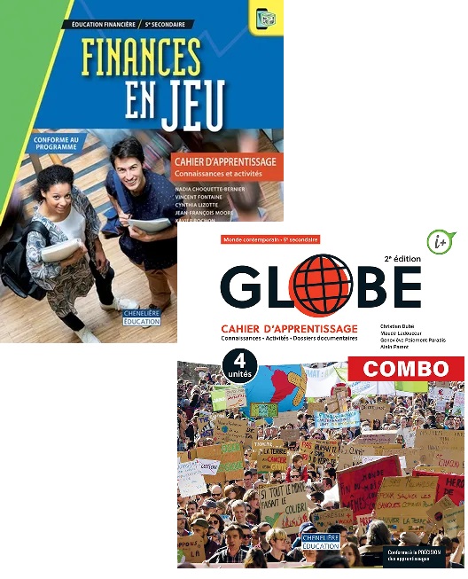 [LV316710] COMBO - Globe 2e éd. 4 unités/5thèmes et Finances en jeu, cahiers d'activités, versions imprimée et numérique + activités int. 1 an (9998202310298)