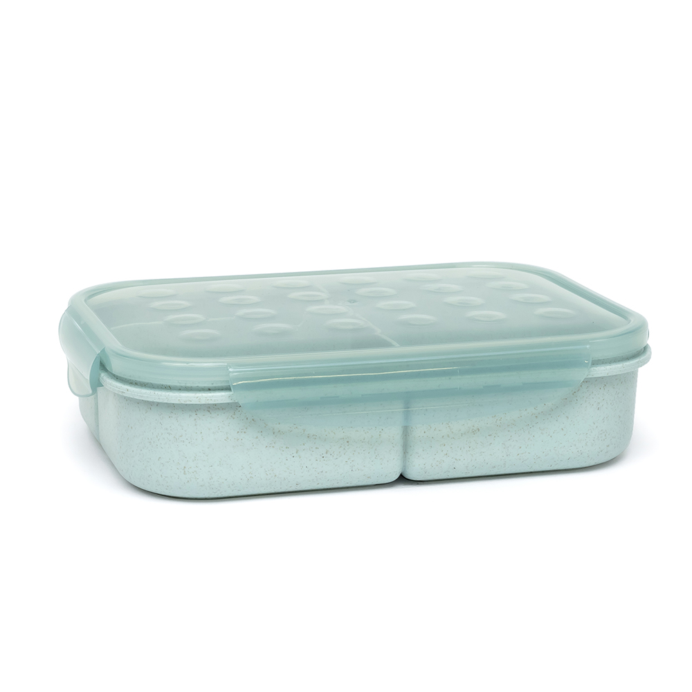 [834895] Boîte repas biodégradable, 3 compartiments, Bleu
