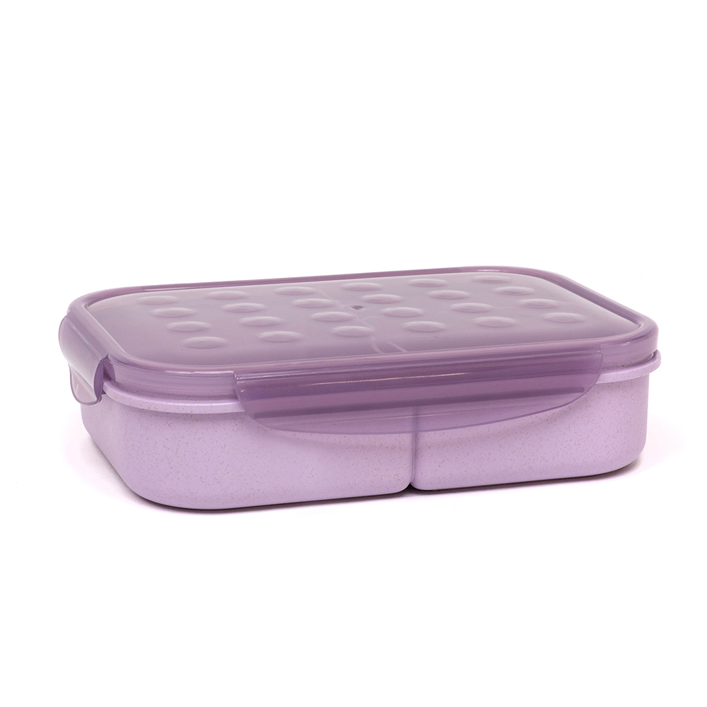 Boîte repas biodégradable, 3 compartiments, Violet