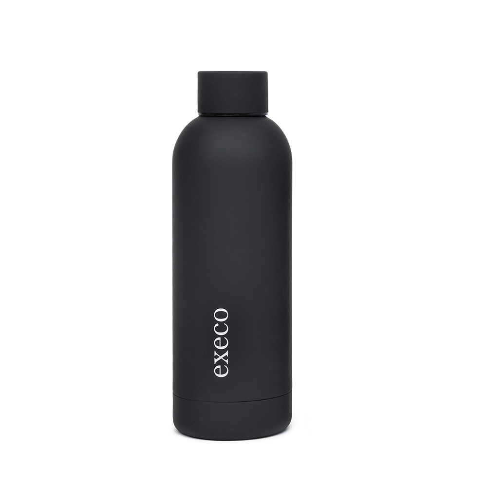 [834898] Bouteille isotherme 500 ml, fini velours, Noir