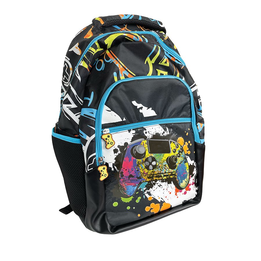 Butterfly Backpack with 3 compartments, Gaming Black