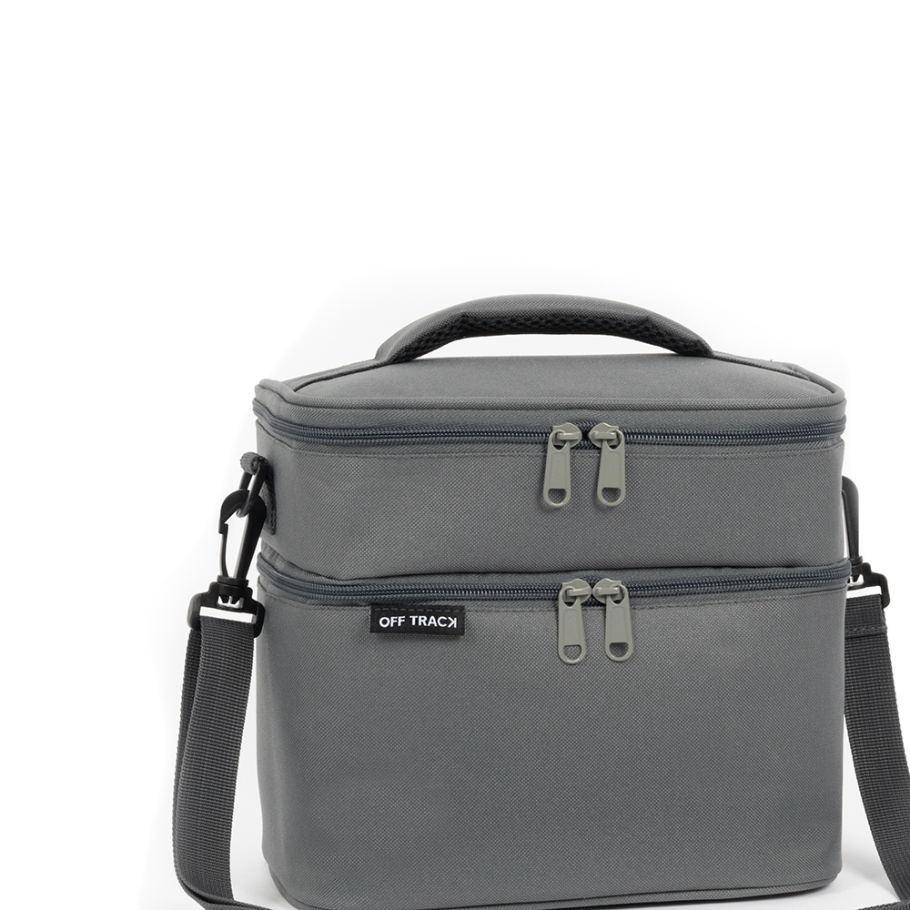 Off Track Lunch Box with 2 compartments, Grey