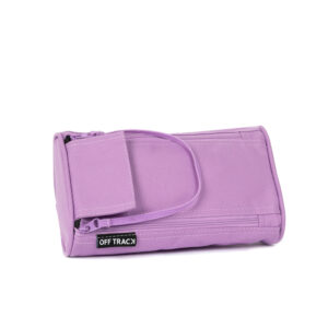 Off Track Pencil Case with 2 zippers, Purple