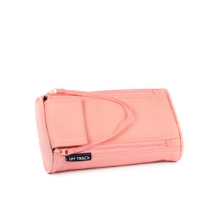 Off Track Pencil Case with 2 zippers, Pink