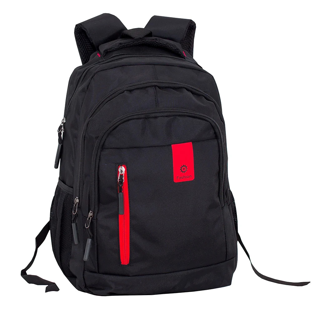 [G149] Sac à dos Géo, Noir/Rouge