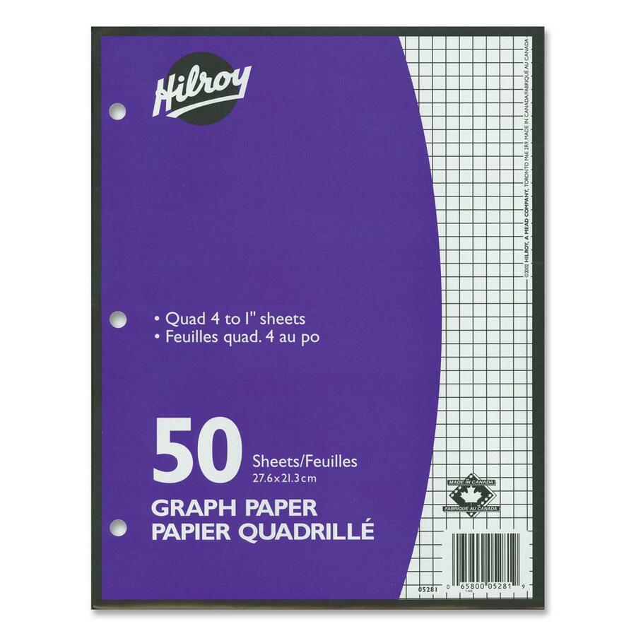 [222711] Hilroy Quadruled Loose Leaf Sheets, 4 squares/inch.