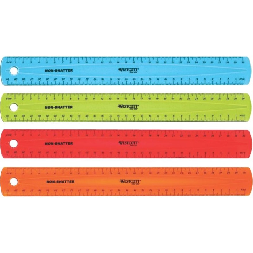 [782417] Règle inéclatable Westcott, 30 cm, coul. ass. 