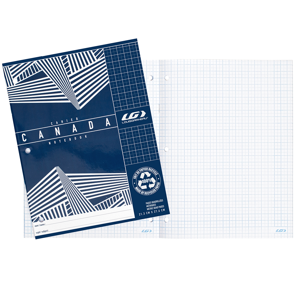 [GEO10] Metric Quadruled Notebook, Louis Garneau, 40 pages (#40412325), Blue