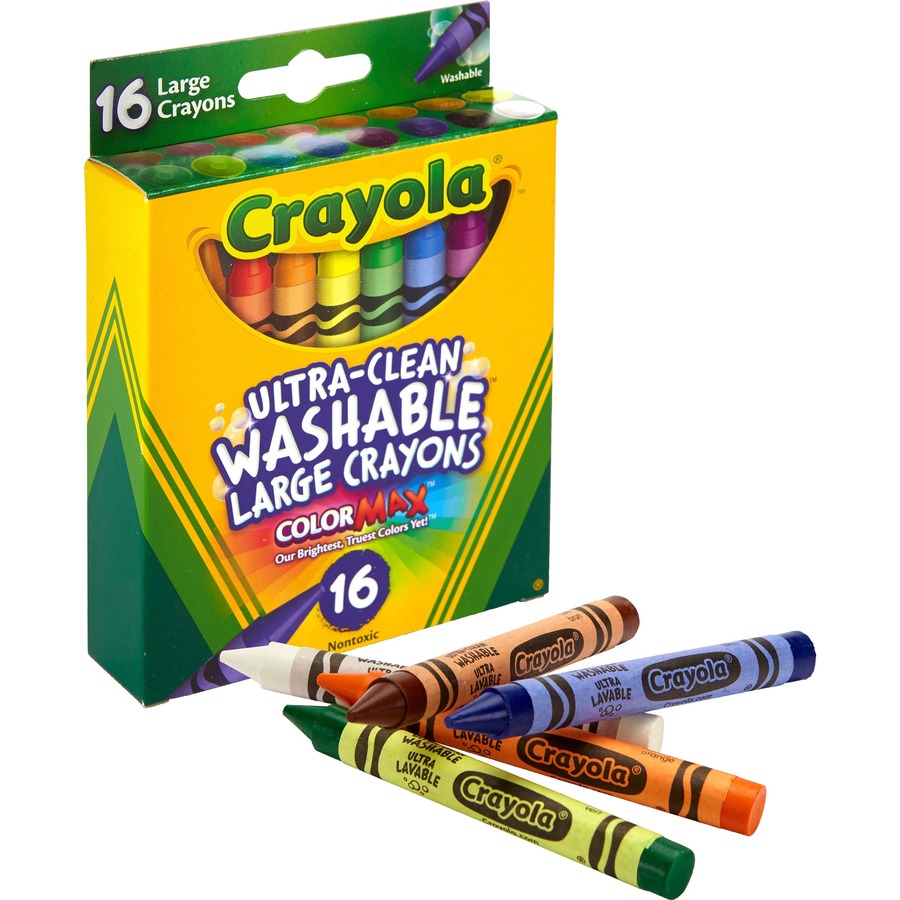 [833097] Crayola Wax Crayons, Washable, Large (Box of 16)