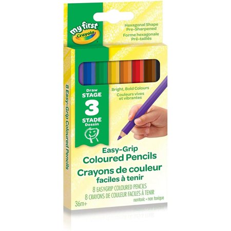 [832591] Crayons de couleur faciles à tenir Crayola, Pointe très épaisse (Bte de 8)