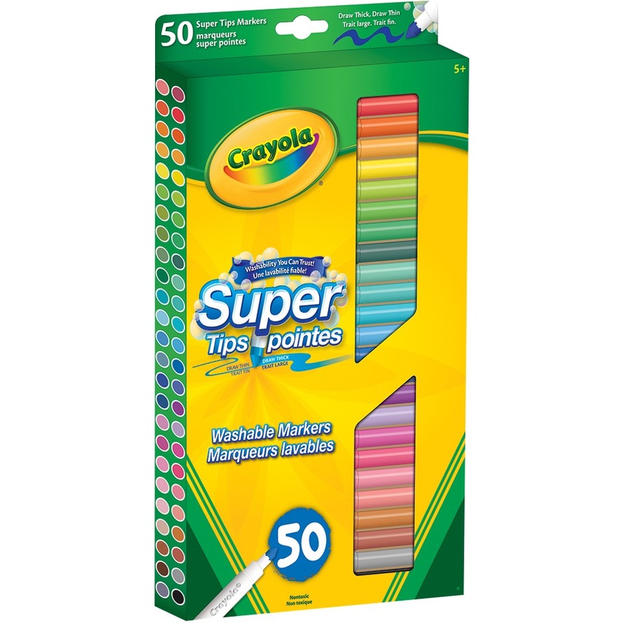 [744615] Crayola Super Tips Colouring Markers, (Box of 50)