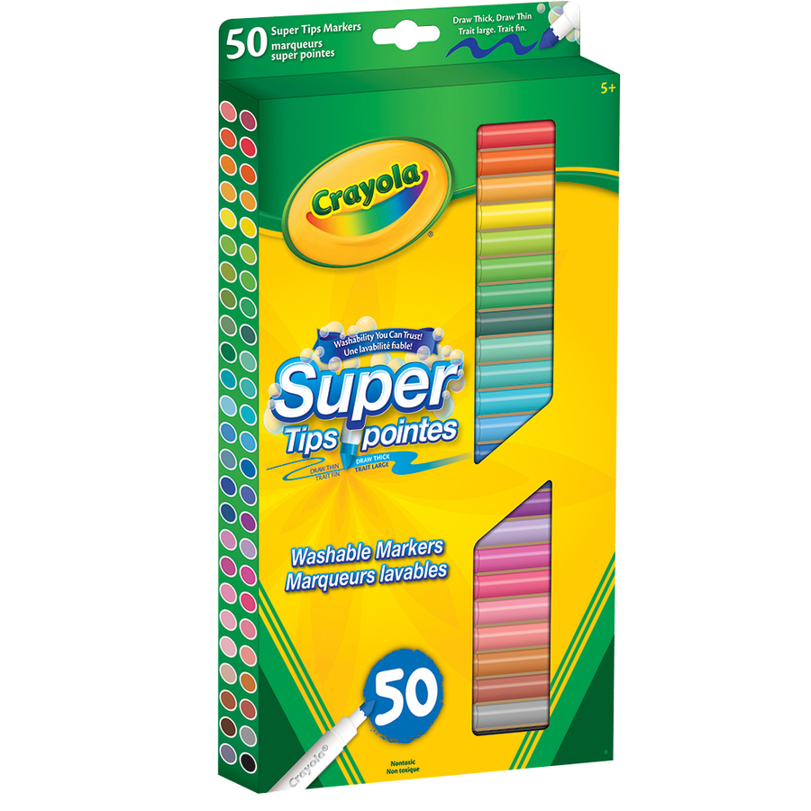[744615] Marqueurs à colorier Crayola, Super pointes, (Boîte de 50)