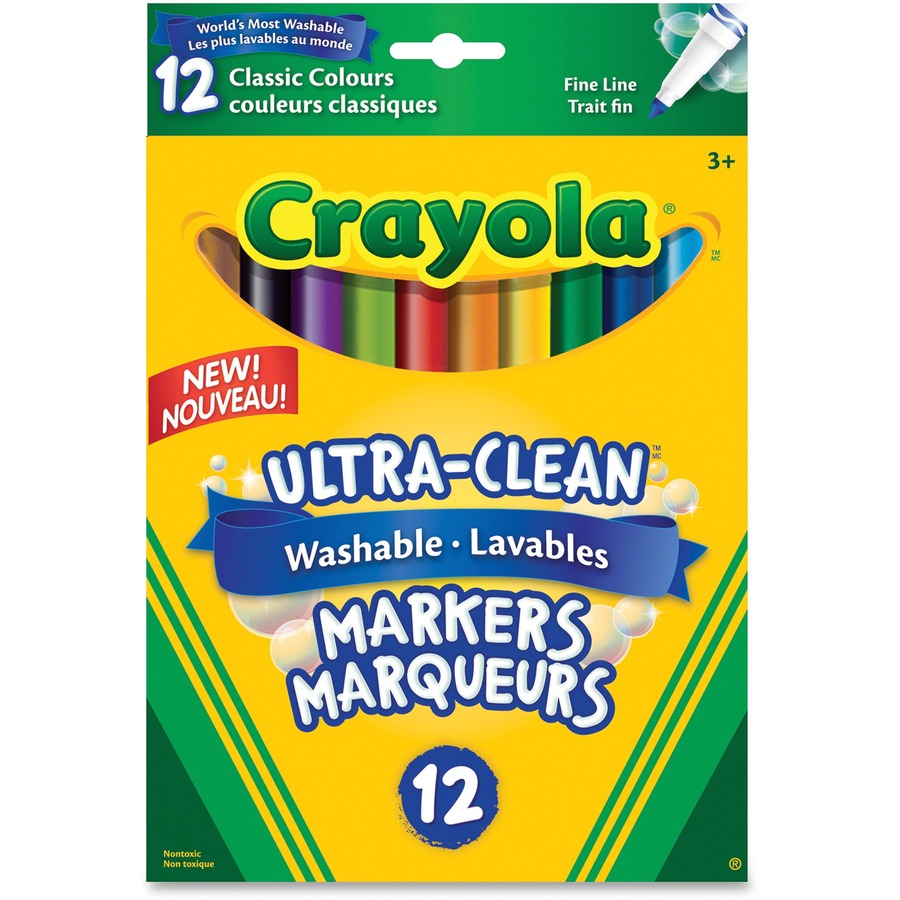 [249607] Marqueurs lavables Crayola, Trait fin (Boîte de 12)