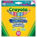 Marqueurs lavables Crayola, Coul. tropicales, Trait large (Bte 10)