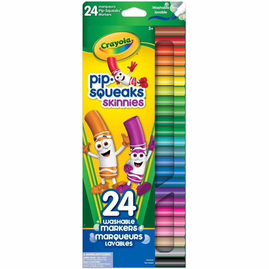 [744581] Pip-Squeaks Skinnies Washables Crayola Markers, Fine tip (box of 24)