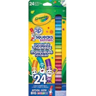 Marqueurs lavables Crayola Pip-Squeaks Skinnies, trait fin (bte de 24)