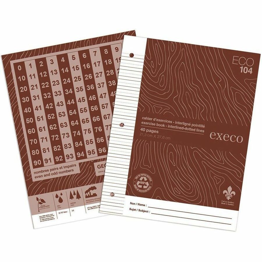 [181602] Cahier Géo Éco EC104, Interligné et pointillé, Brun