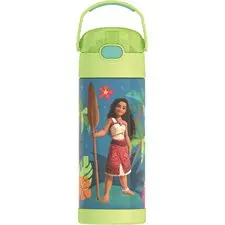 Bouteille d'eau FUNtainer® avec paille Thermos, 410 ml, Moana 2