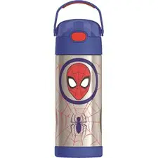 [Y836766] Bouteille d'eau FUNtainer® avec paille Thermos, 410 ml, Spider man 