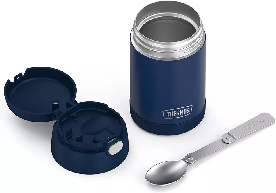 [Y836776] Thermos Stainless Steel FUNtainer® Food Jar with Folding Spoon, 470 ml, Navy Blue