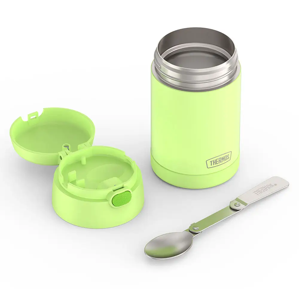 [Y836779] Thermos Stainless Steel FUNtainer® Food Jar with Folding Spoon, 470 ml, Green