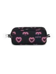 [JAN186] Jansport Pencil Case, 2 Compartments, Hearts Black
