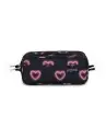 Jansport Pencil Case, 2 Compartments, Hearts Black