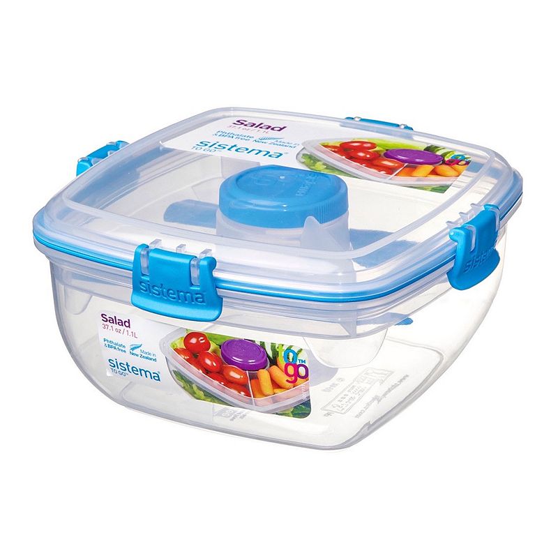 [836564] Contenant pour salade à emporter TO GO?? de 1,1 L Sistema, Coul. ass.