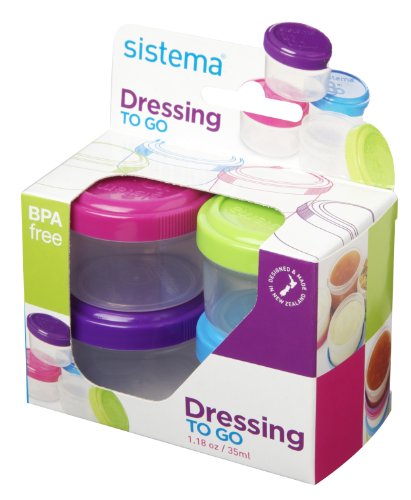 [836567] Pots pour vinaigrette TO GO™ Sistema, paquet de 4