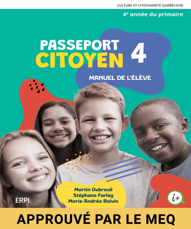 [LV326221] Passeport citoyen - 4e année, Manuel de l'élève, versions imprimée et numérique (ISBN: 9782766158089)