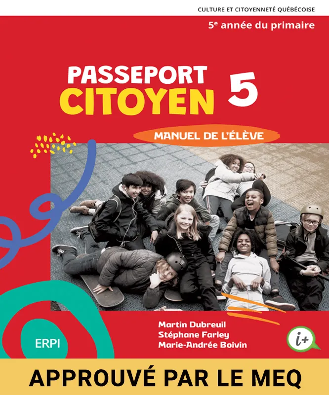 [LV326224] Passeport citoyen - 5e année, Manuel de l'élève, versions imprimée et numérique (ISBN: 9782766158133)