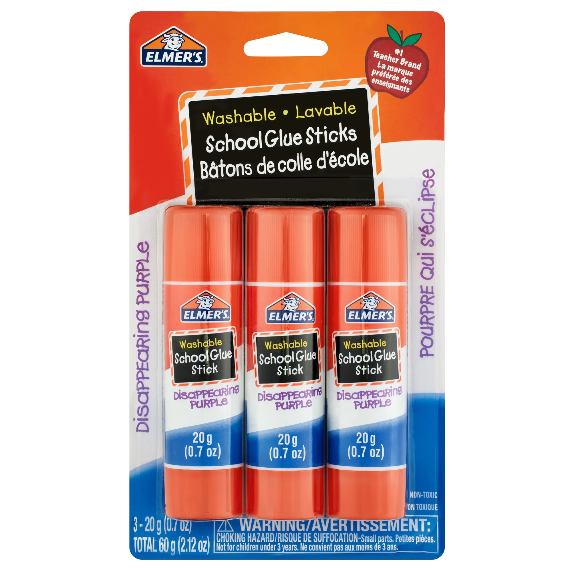 Elmer's Purple Glue Sticks 20g each (pack of 3)