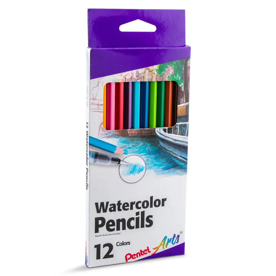 Pentel Arts Watercolor Pencil Set - Assorted Colors, 12-Pack
