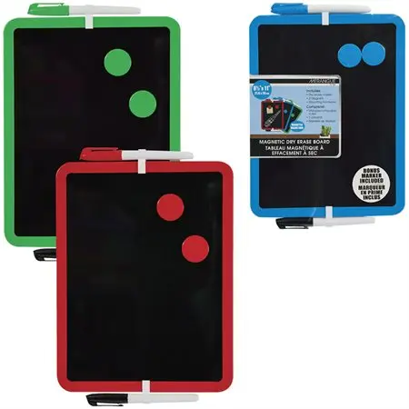 [828104] Magnetic Dry Erase Board 8-1/2" x 11" (Includes dry erase marker, 2 magnets and mounting hardware), Ass. Col.