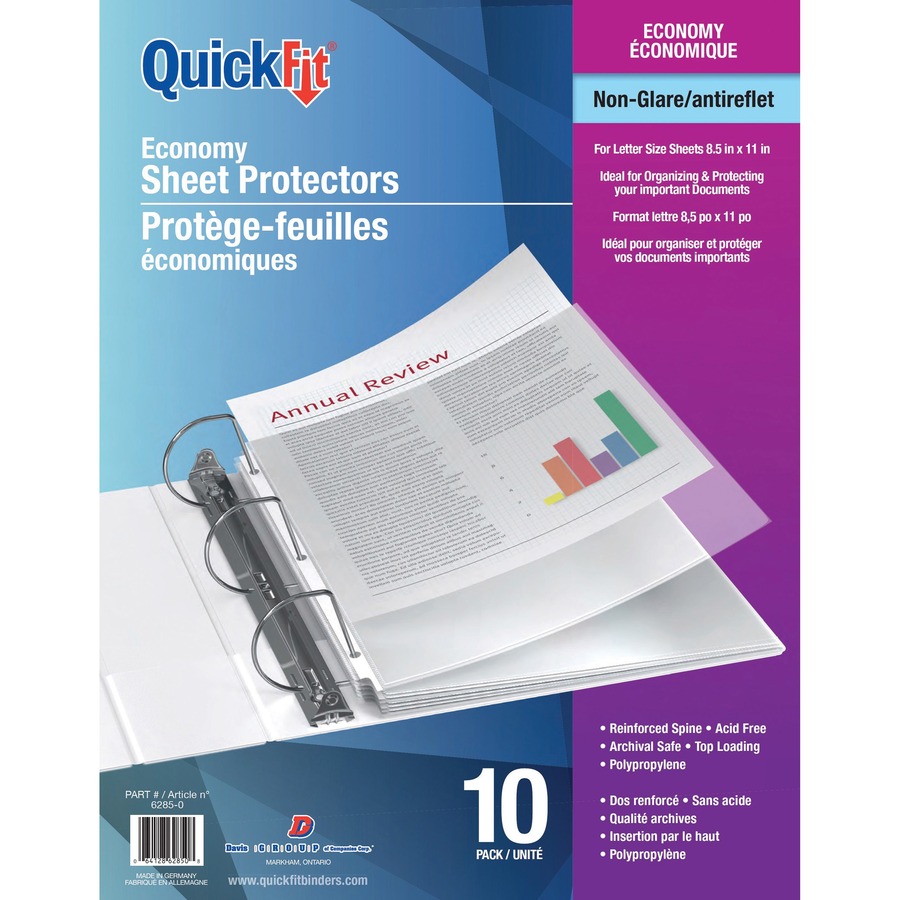 [1038653] QuickFit Non-glare Economy Sheet Protectors (Pkg of 10)