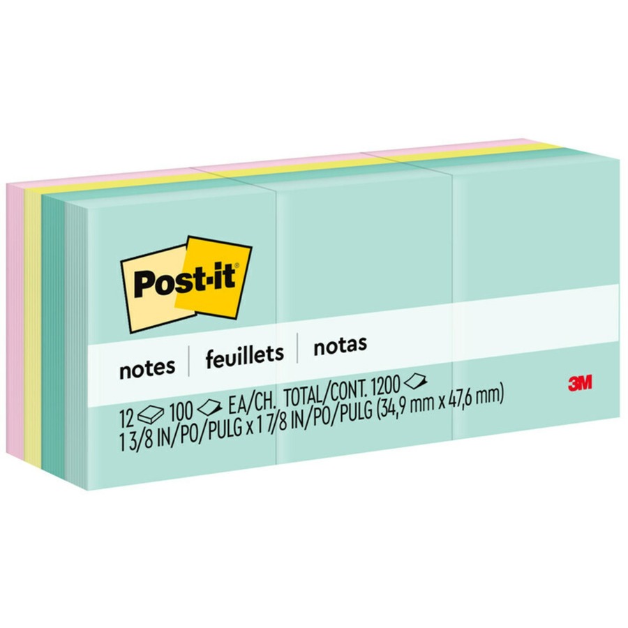 [661280] Post-It pad, 34.9 mm x 47.6 mm, 12 pads of 100 sheets
