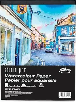 Studio Pro Watercolor Book, Acid-free, 160 gsm, 9 x 12", 50 feuilles